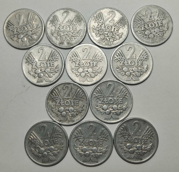 2 zł jagody, monety PRL - zestaw 12 szt.