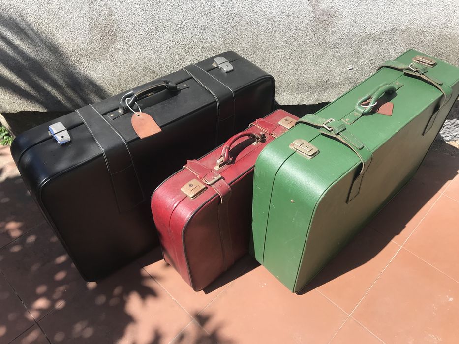 Malas vintage de cabedal lote de 3
