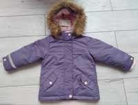 Ciepła kurtka zimowa z futerkiem parka dziewczęca Reserved r. 86