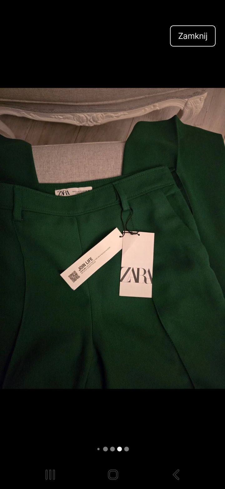 Spodnie, szerokie nogawki, wysoki stan, Zara rozmiar xs