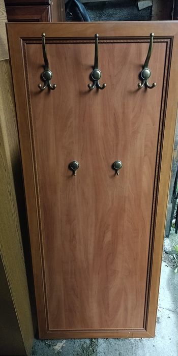 Duży wieszak do przedpokoju  black red white solidny drewniany