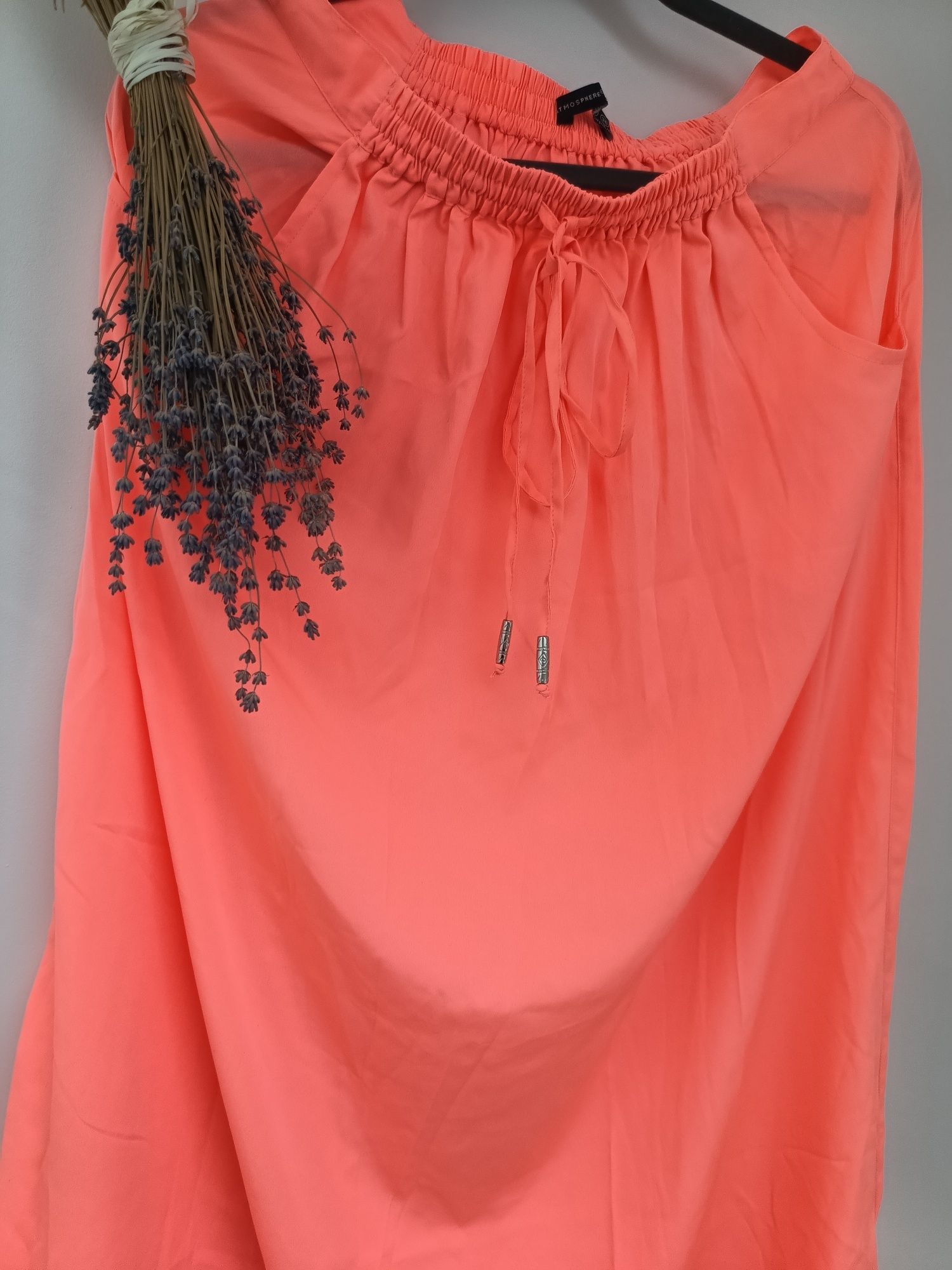 Pomarańczowa neonowa długa spódnica M