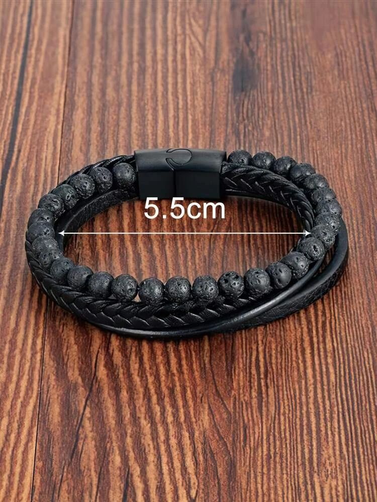 Pulseira masculina em camadas (Novo)