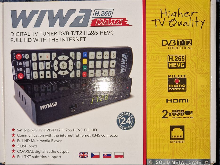 Dekoder Naziemnej Telewizji  Cyfrowej Wiwa H.265 MAXX

OBSŁUGUJE NAJNO