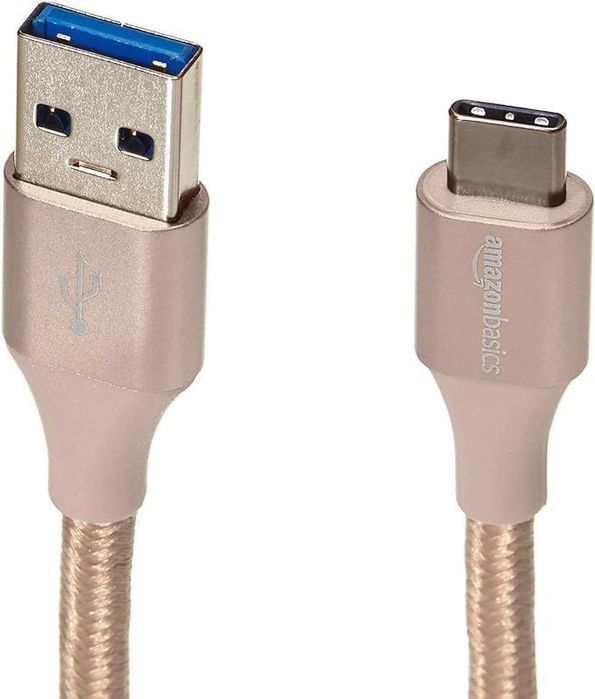 kabel usb typ c 3.1 ładowarka nylonowy 0,9m złoty