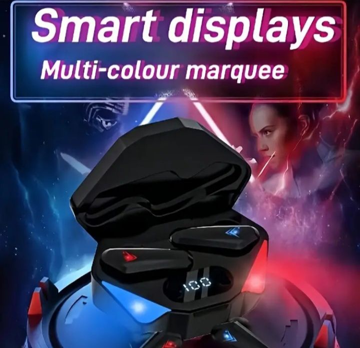 Świetnej jakości słuchawki douszne bluetooth RGB!