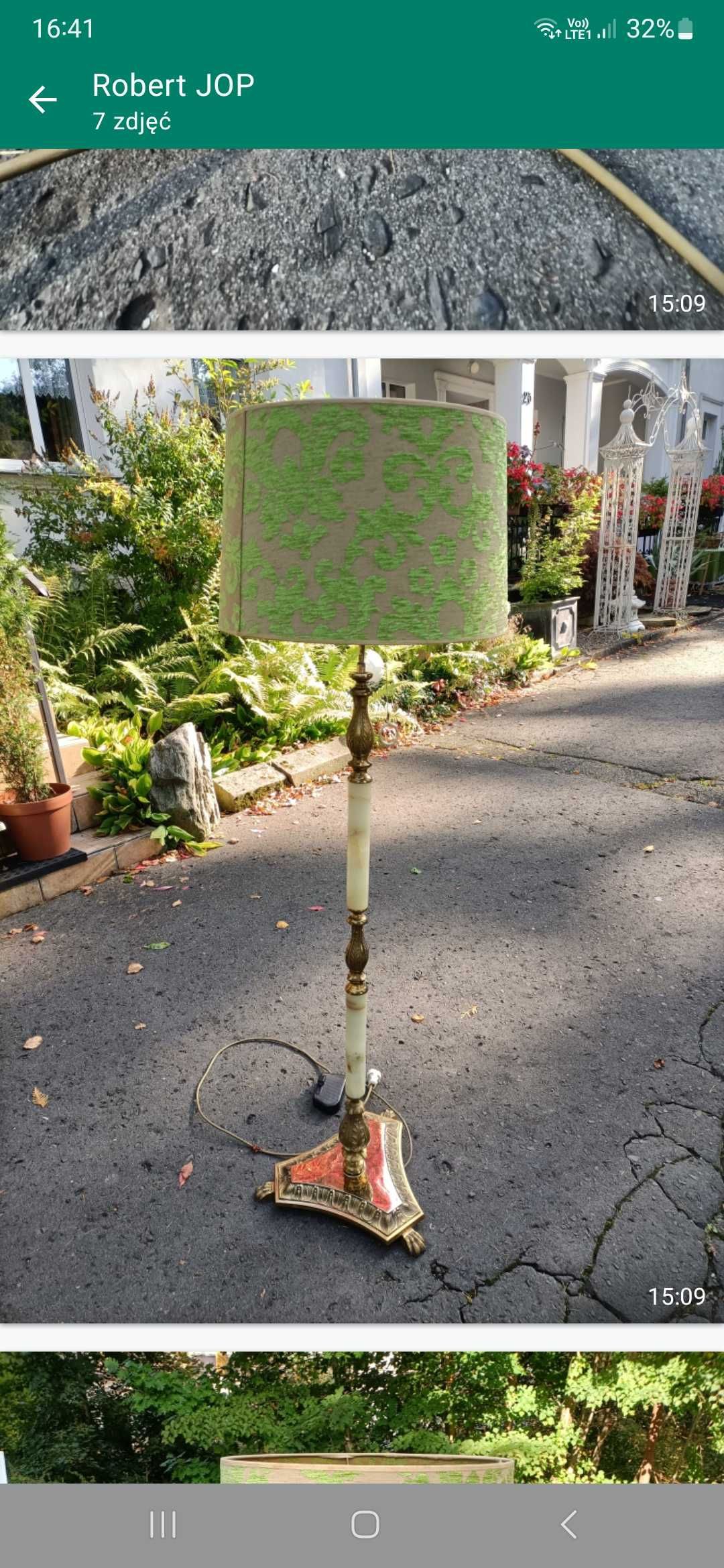 Lampa mosięzna stojaca