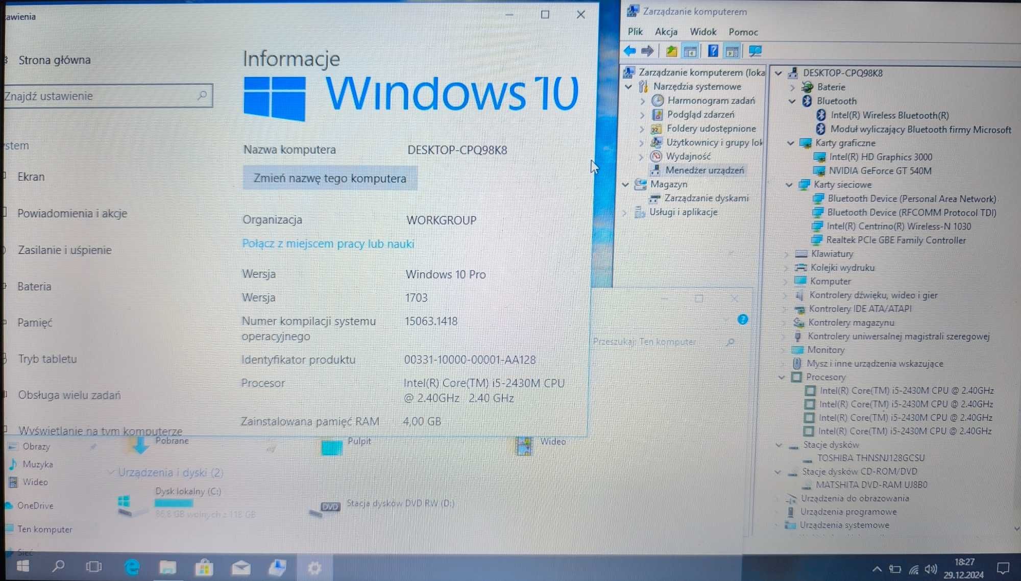 Laptop ASUS K53S I5\SSD\GT540M\8GB DDR3