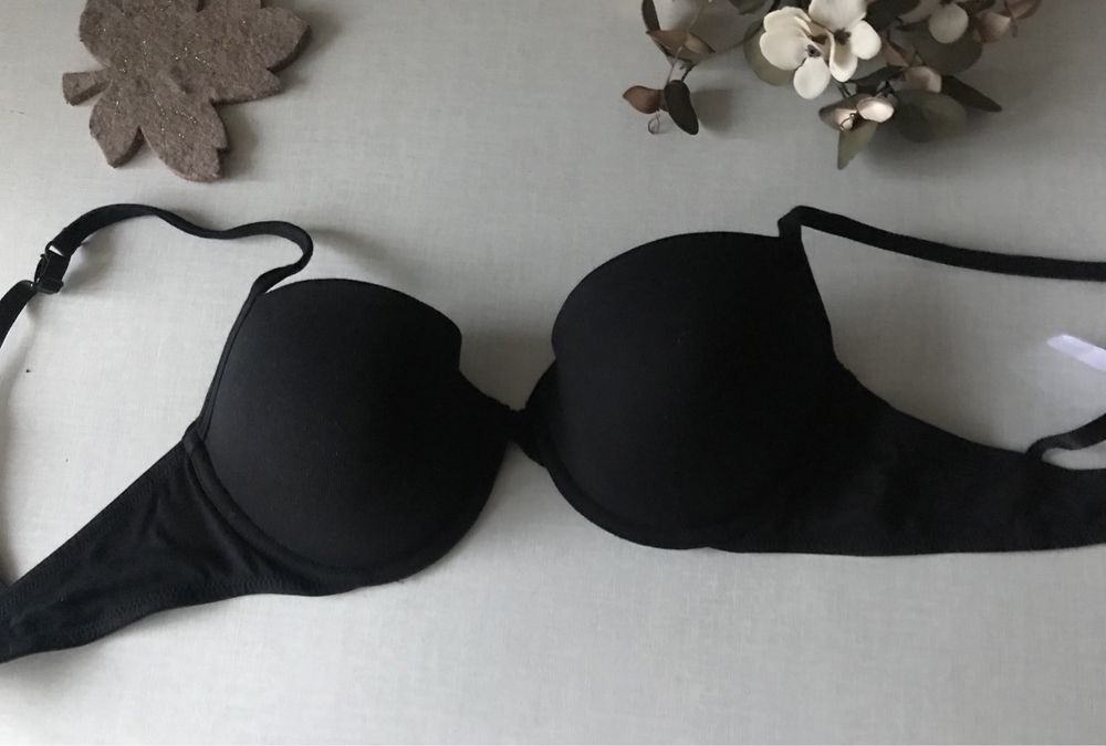 Эсмара! Женский   бюстгальтер черный, белый хлопок, Германия,80 B