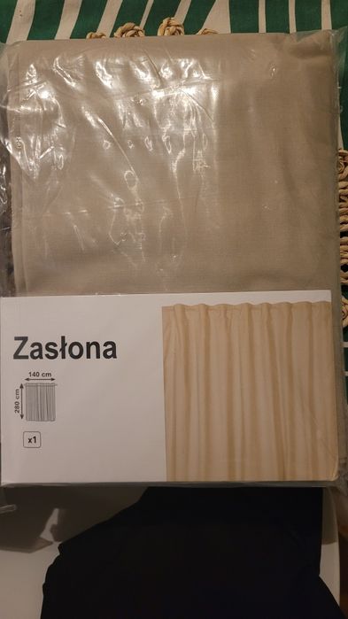 2 zasłony beżowe, 100% bawełna