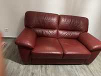 Sofa em cabedal bordeaux