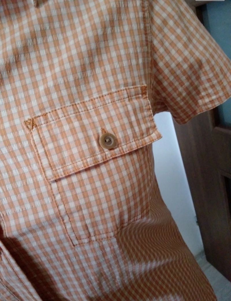 Koszula pomaranczowa w kratkę M