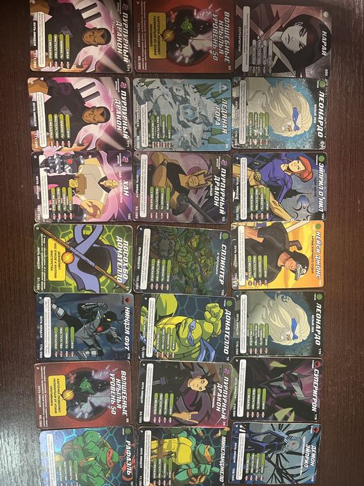 Карточки человек паук, гонки, черепашки нинзя