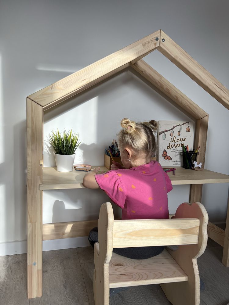 Biurko domek drewniane montessor dla dzieci