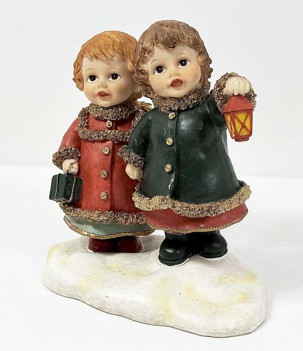 Figurka dwa Aniołki z lampą i prezentem Seneca Design 18cm.