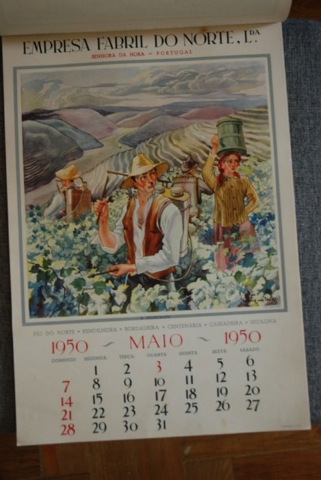 Ilustração "No Lagar" - Calendário de 1950 - EFANOR