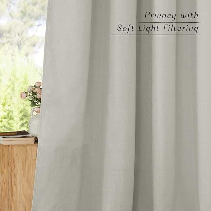 Zasłony PONY DANCE 245x140 cm, 2 szt. półprzezroczyste, len, na taśmie