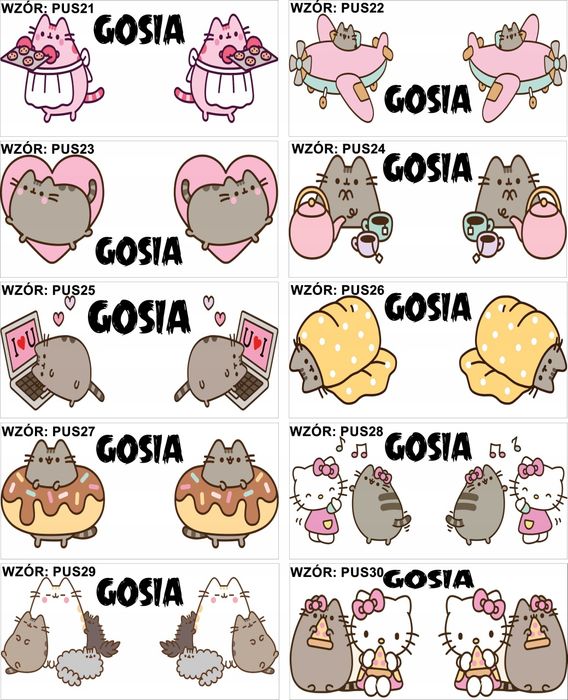 Kubek PUSHEEN personalizowany z dowolnym napisem imieniem kawaii