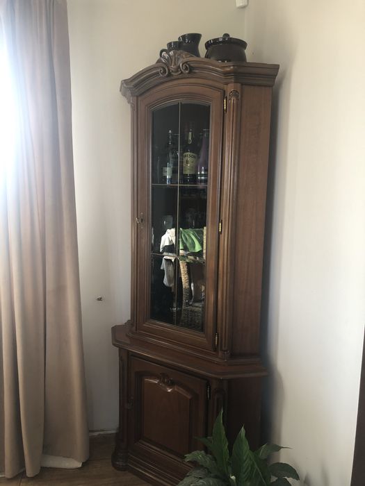 Witryna narożna dębowa