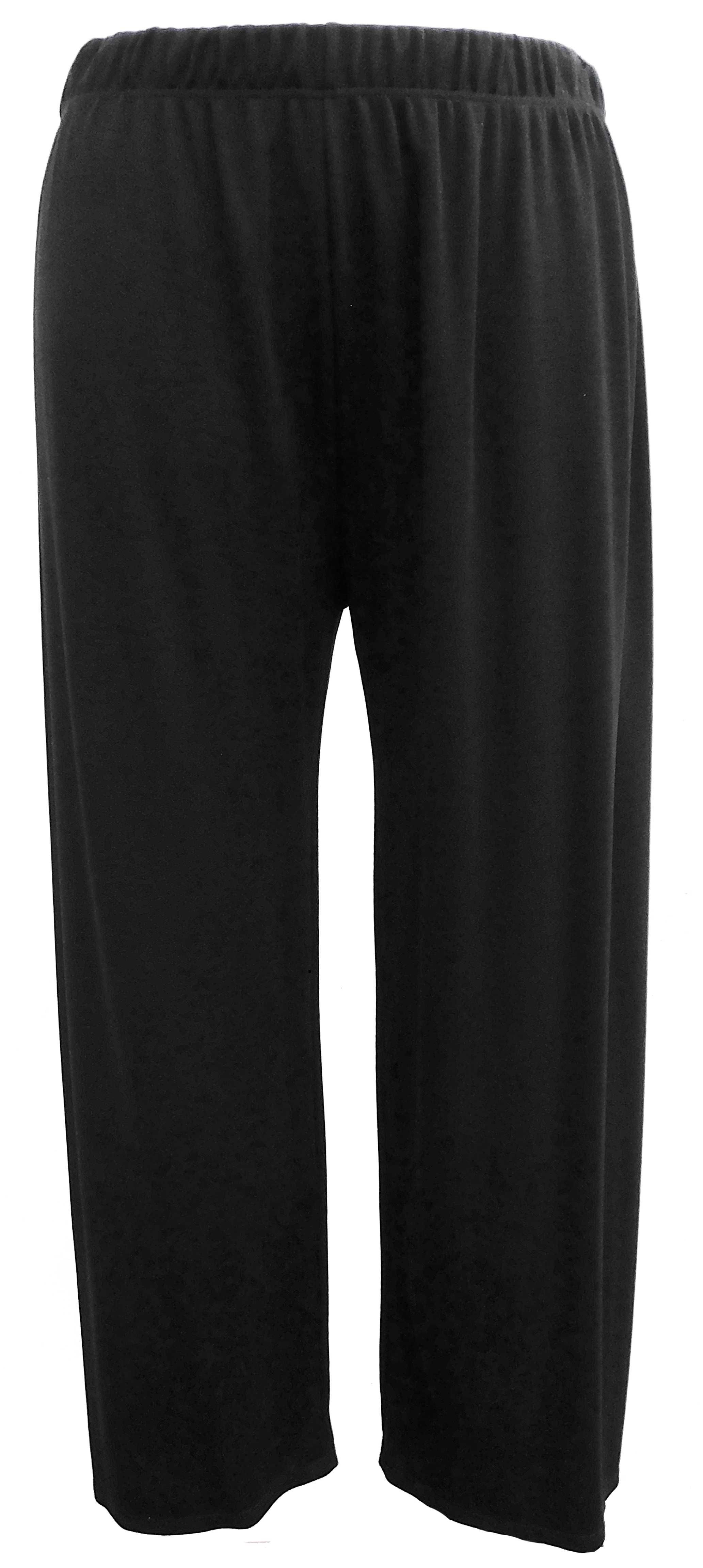 Spodnie dżersey - oxford, wygodne, czarne,  Plus Size  4XL - 58 / 60