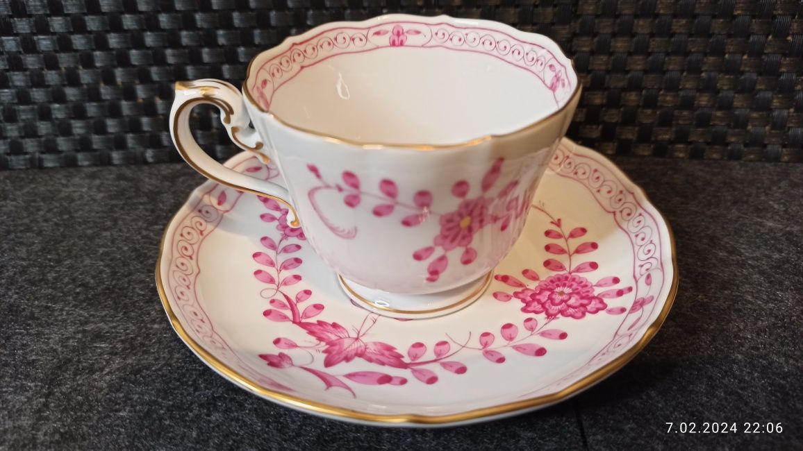Porcelana MEISSEN DUO Miśnia Indyjska Purpura  Królewska Manufaktura