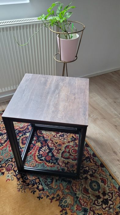 Stolik kawowy loft loftowy metalowy industrial czarny wysoki