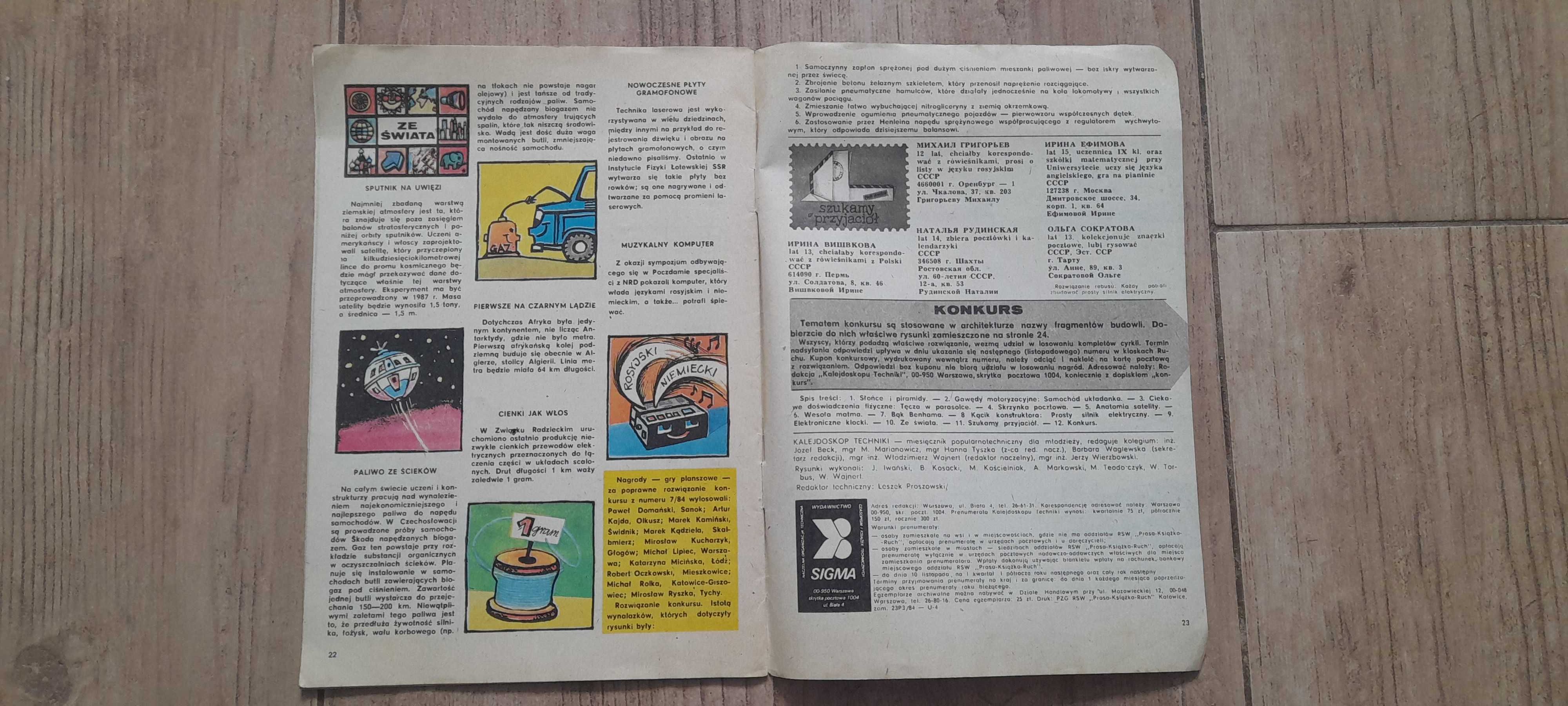 Miesięcznik "Kalejdoskop Techniki" - nr 10 (329) 1984 rok