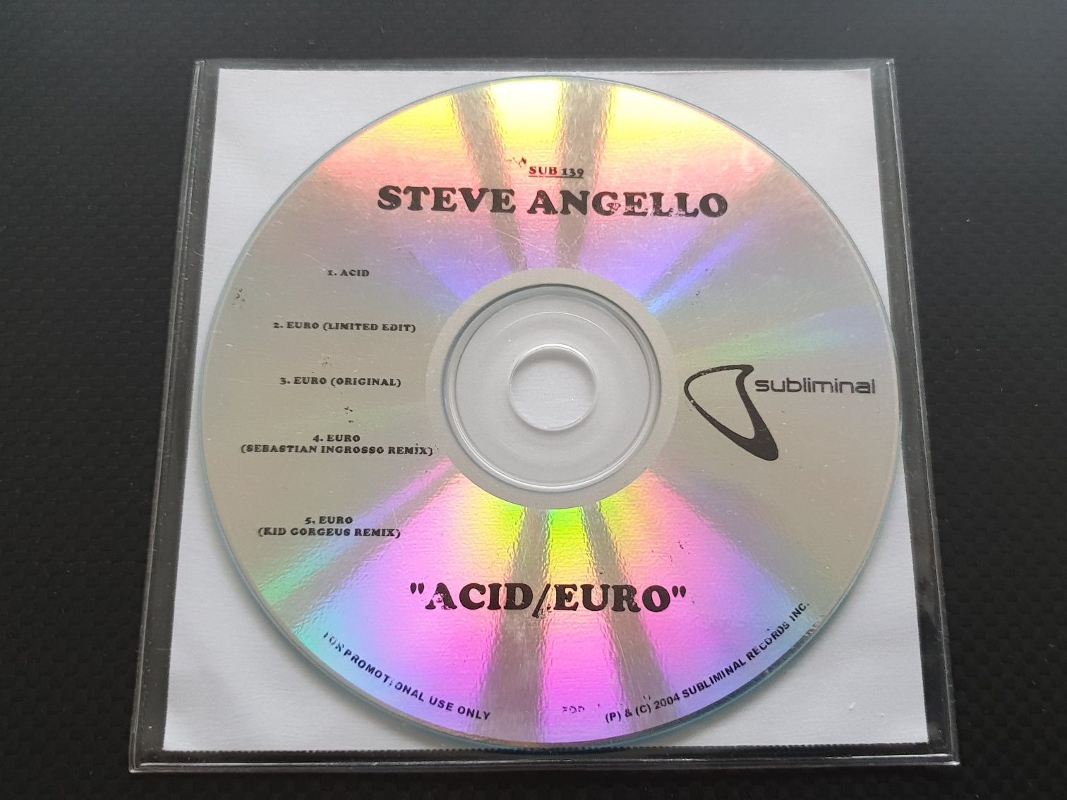 Steve Angello - Acid / Euro - Promo CDR - Mint-