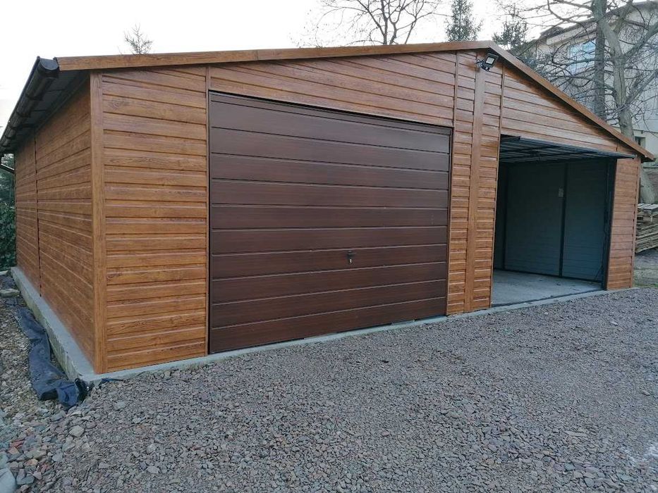 Wielostanowiskowy GARAŻ BLASZANY ZŁOTY DĄB Garaże Blaszane - Maj-Blach