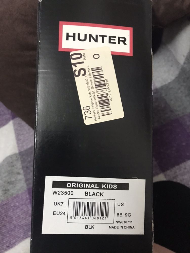 Сапоги резиновые Hunter EU24/UK7