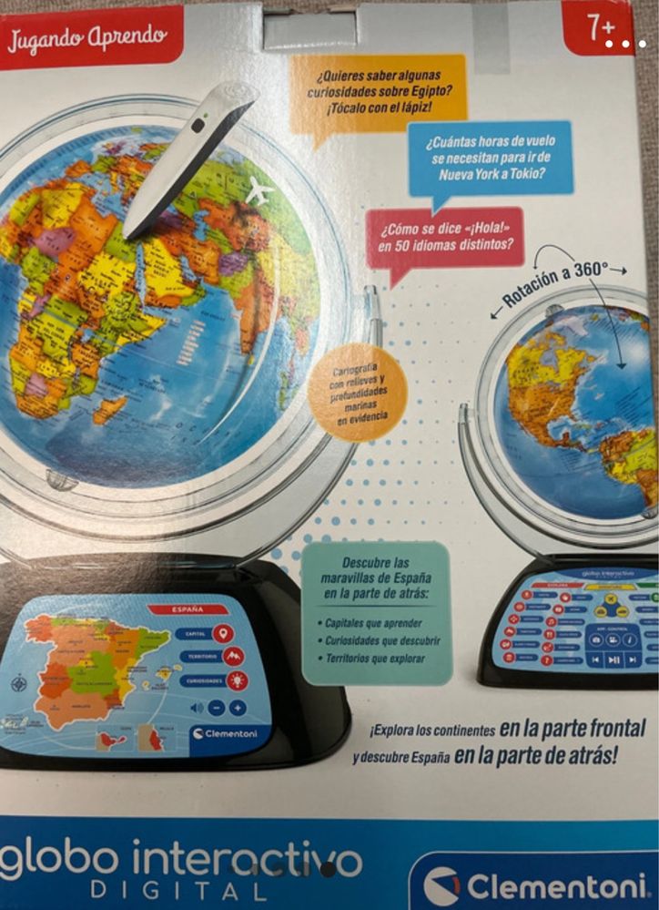 Globo de aprendizagem Clementoni novo, idioma Espanhol