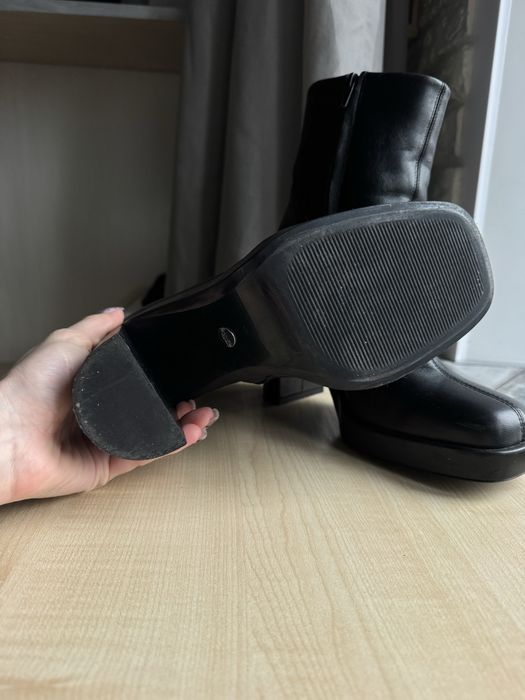 Жіночі шкіряні ботильони Zara 39 Кожаные ботинки