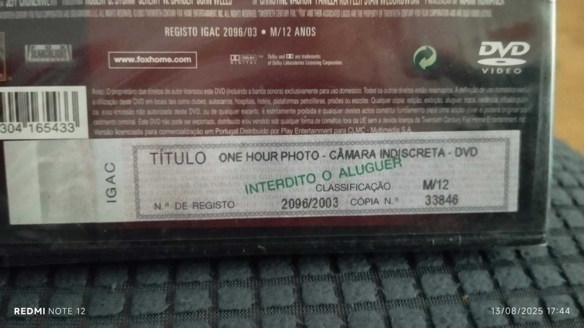 DVD - "One Hour Photo" - Câmara Indiscreta"
