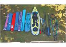 zestaw windsurfingu deska + 6 x żagiel + 3 x bom + 2 x maszt + osprzęt