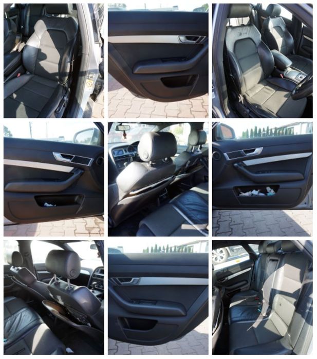 FOTELE FOTEL PRZEDNI LEWY PRAWY KANAPA WNĘTRZE A6 C6 SEDAN BOCZKI S-LINE CZARNA PÓŁSKÓRA AUDI 2004-2008