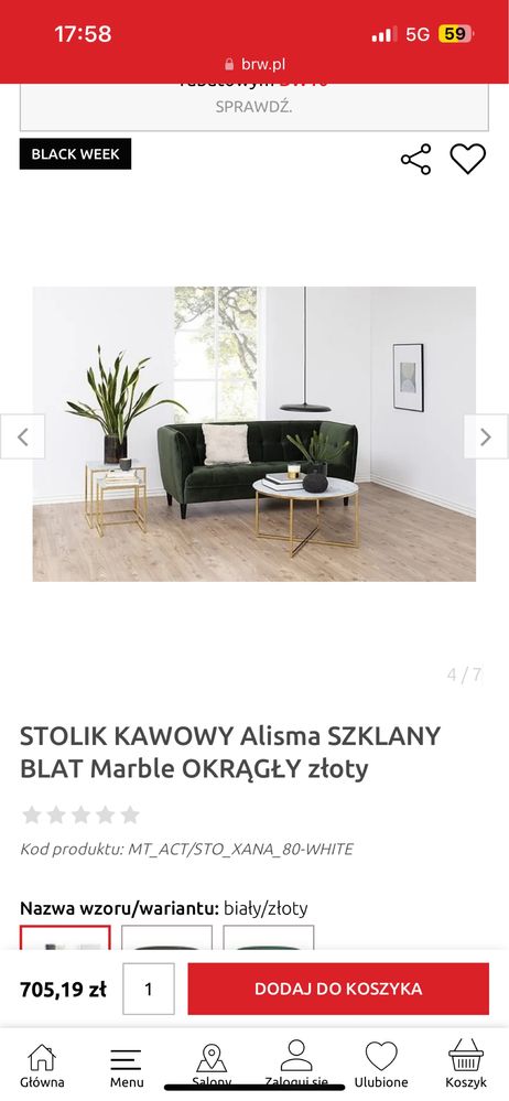 Okragly stół kawowy