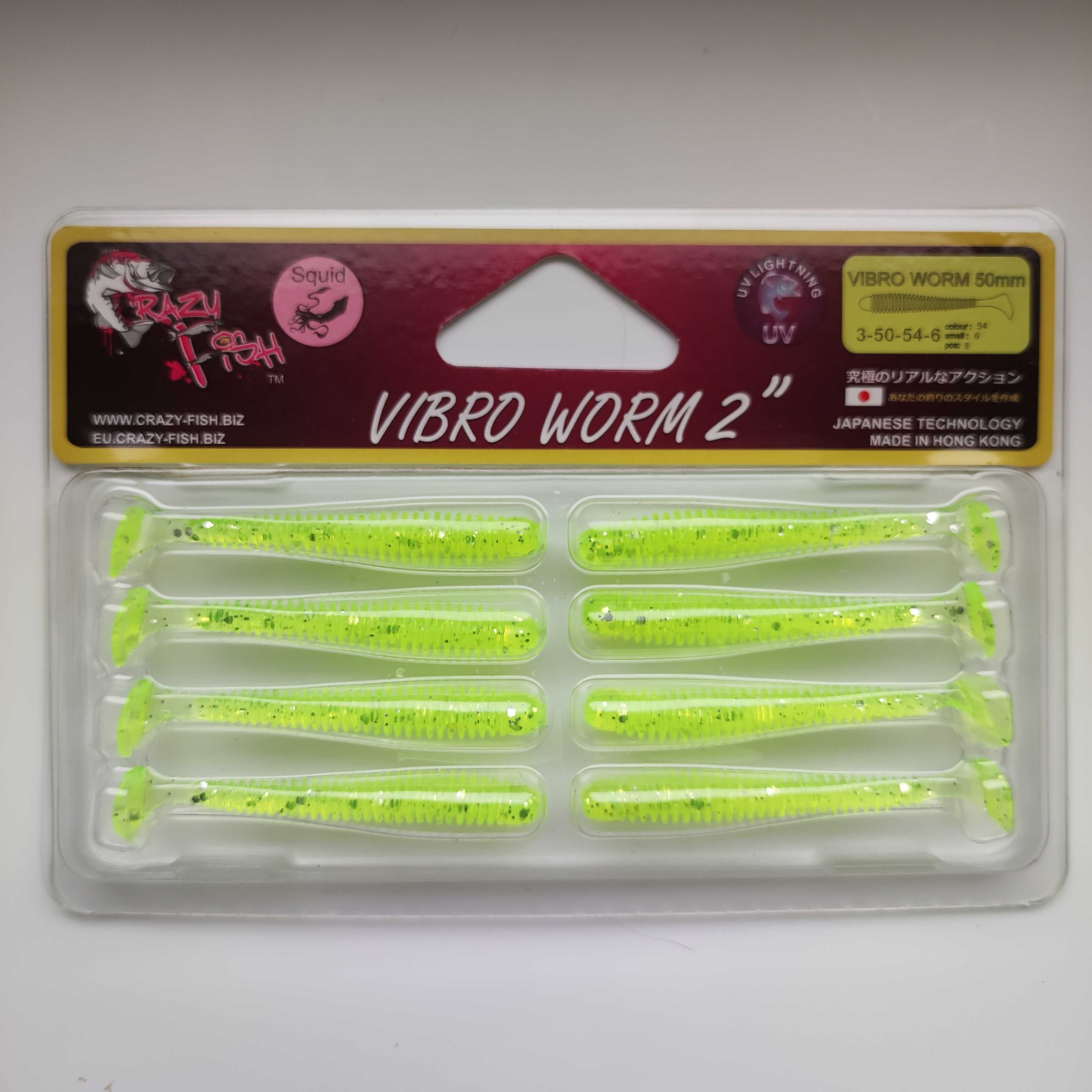 Crazy Fish Vibro Worm 2" uniwersalny pływający robak o długości 5 cm