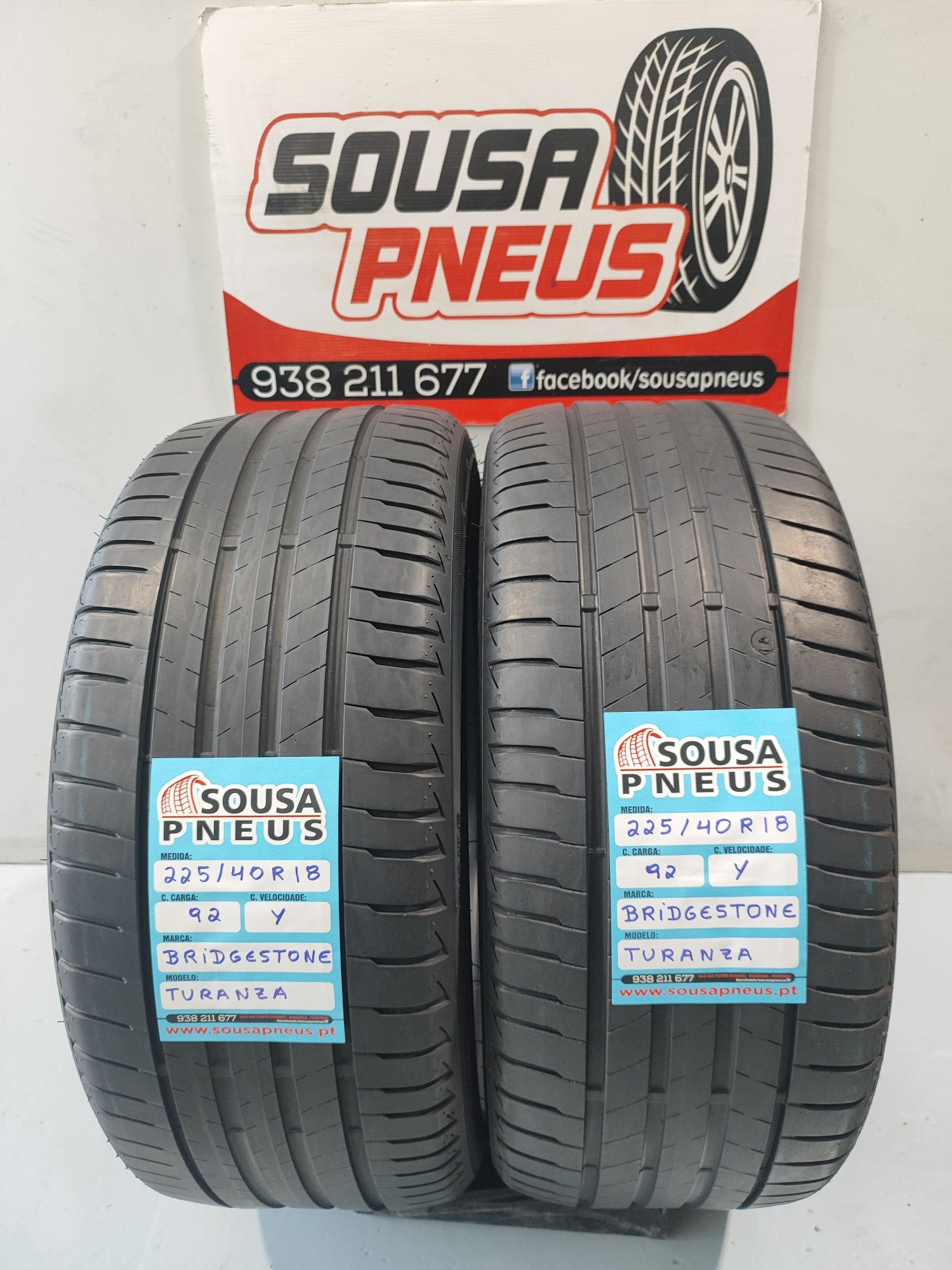 2 pneus semi novos 225-40R18 Bridgestone - Oferta dos portes
