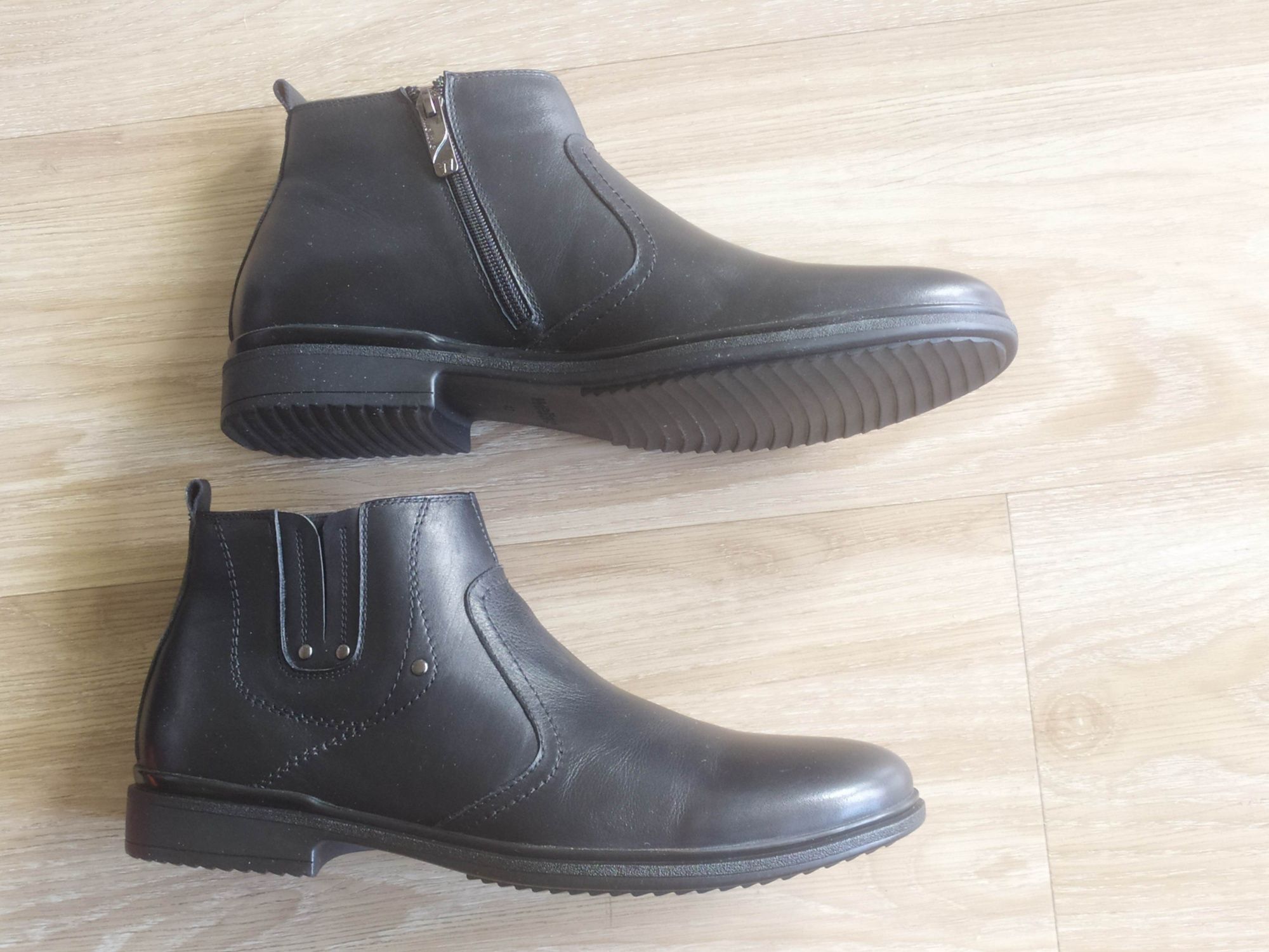 Новые ботинки натуральная кожа мужские Welfare р.42 черные
 туфли темн
