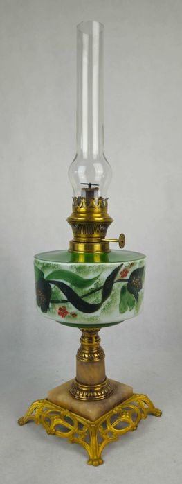 Piękna kolumnowa lampa naftowa SECESJA XIX w - Francja