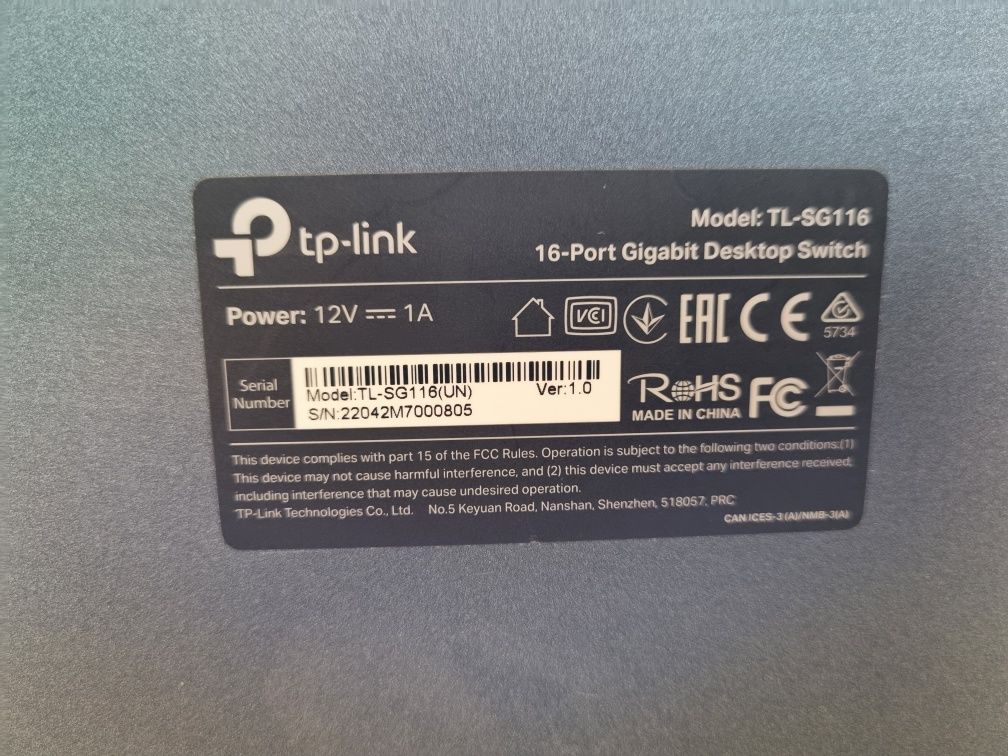 Tp-link 16-Port Gigabit Desktop Switch Model:TL-SG116