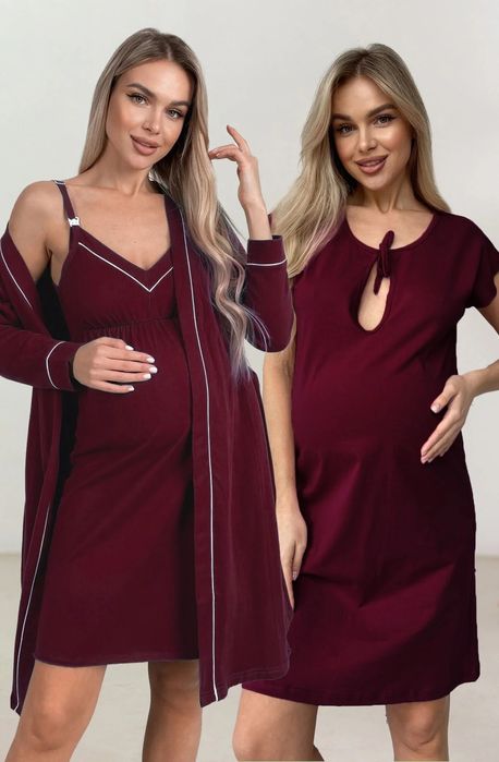 Комплект в пологовий,  Сорочка для годування та халат