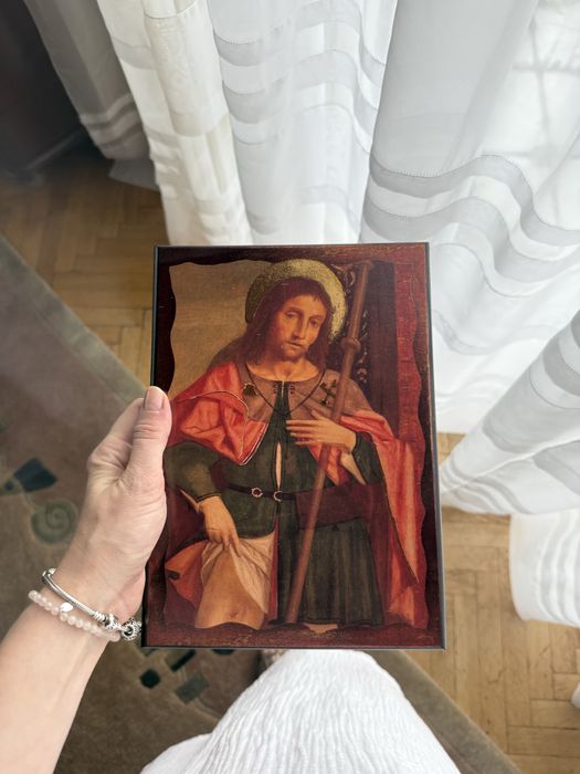 obraz IKONA nakładanie obrazu na deskę 18x25