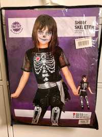 Fato Halloween esqueleto brilhante menina T5-6