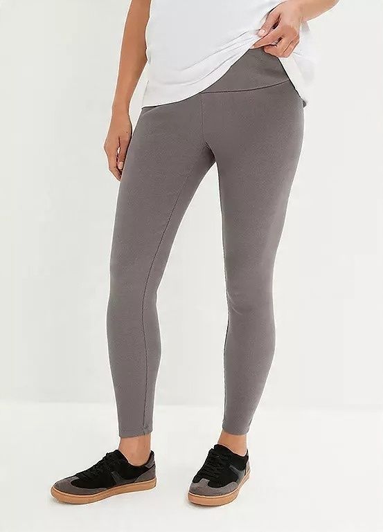B.P.C legginsy ciążowe szare prążkowane r.44/46
