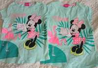 2 szt. Koszulki Disney Minnie rozmiar 110-122 dla bliźniaczek