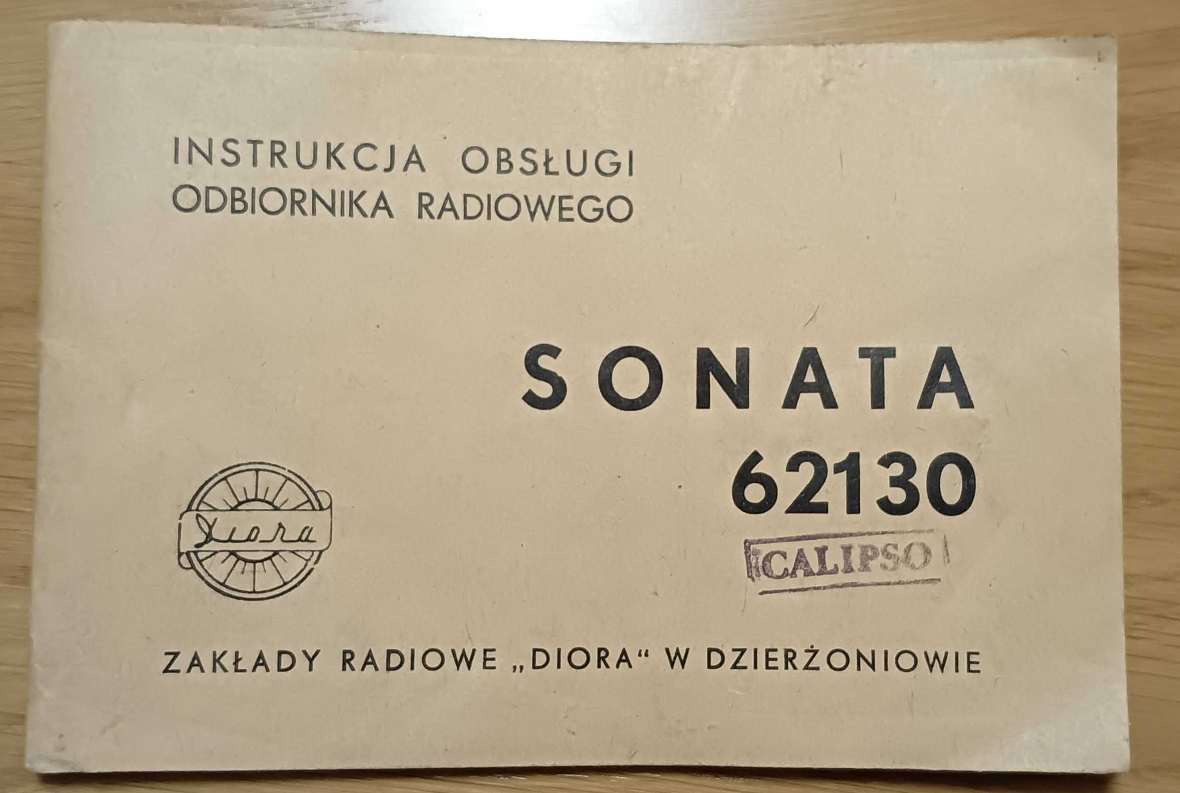 Instrukcja obsługi odbiornika radiowego SONATA 62130 CALIPSO DIORA