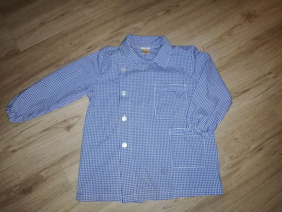 Bibe de criança xadrez azul tamanho 5