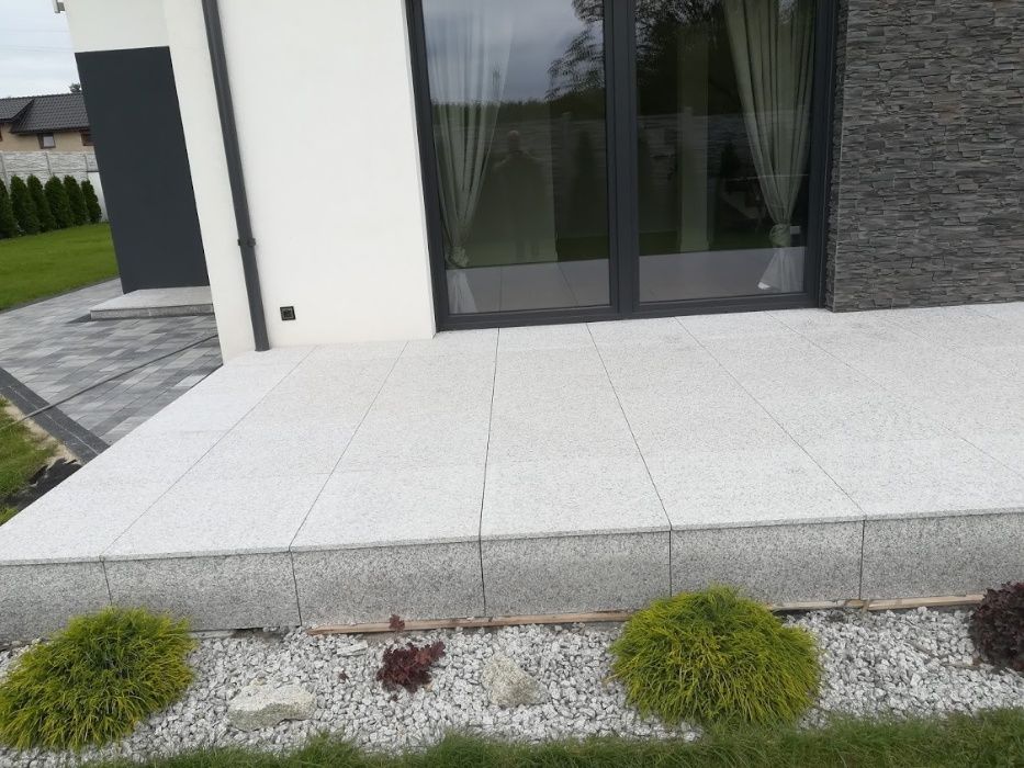 Płytki Tarasowe Granitowe Kamienne Antypoślizgowe Balkonowe Szare