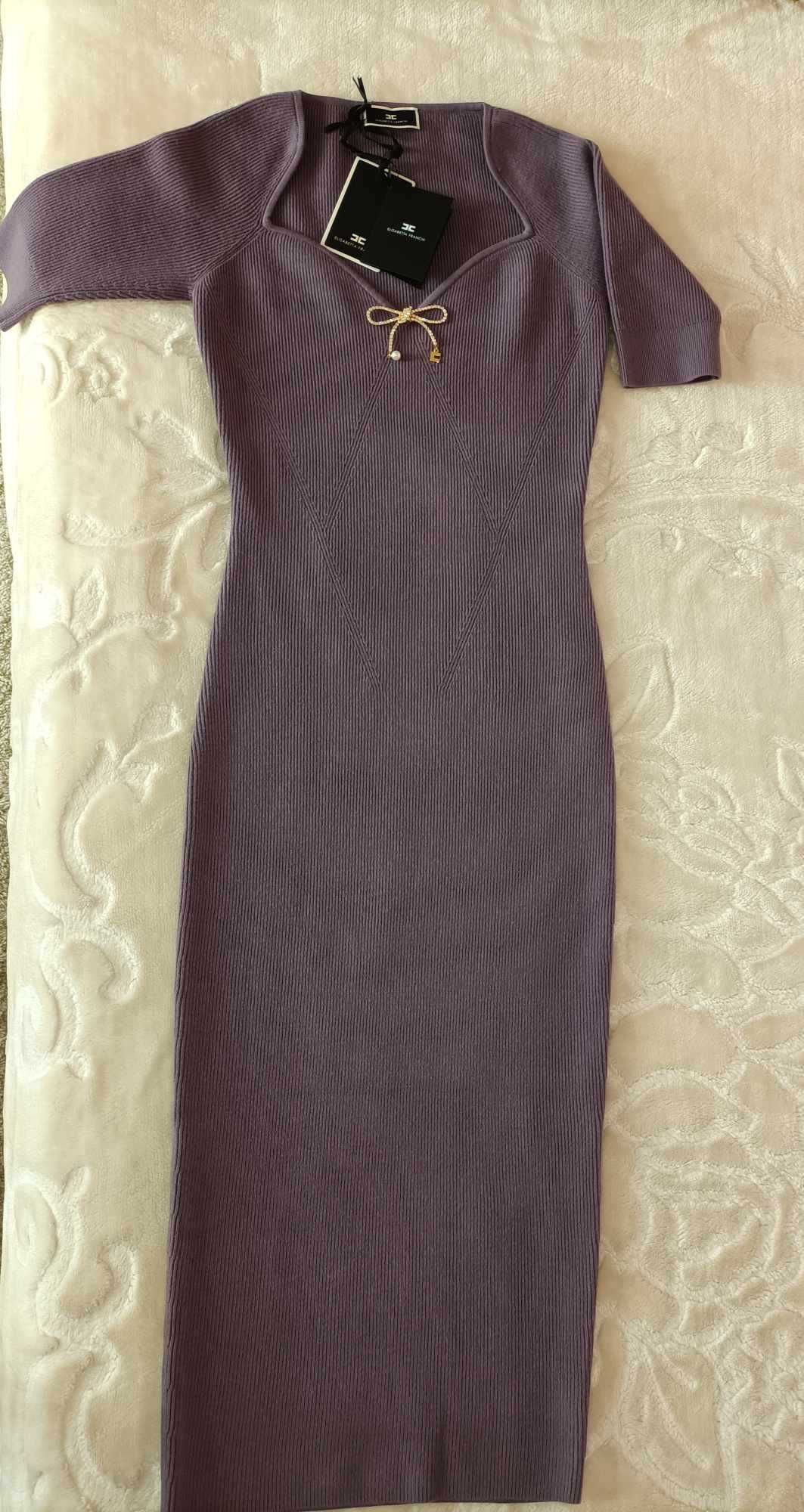 ELISABETTA FRANCHI sukienka damska wełniana midi